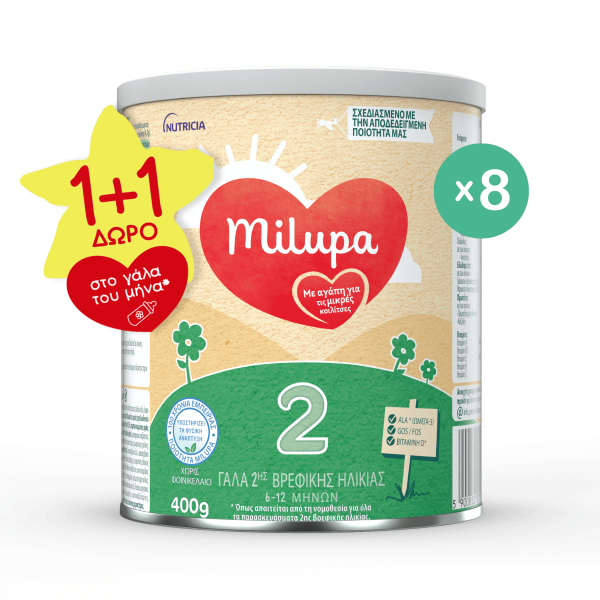 To γάλα του μήνα Milupa 2 (8x400gr)